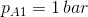 p_{A1} = 1 \, bar