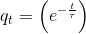 q_t = \left(e^{-\frac{t}{\tau}} \right)