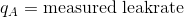 q_A = \textup{measured leakrate}